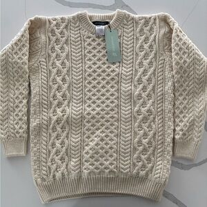 NWT Irish Cable Knit Crewneck Sweater - Cream